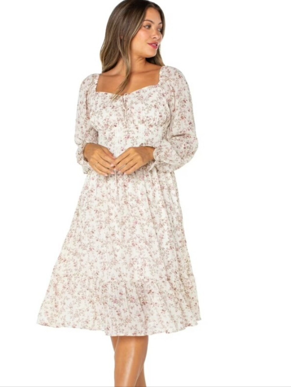 Celebrity Pink Floral Peasant Dress Sz XXL